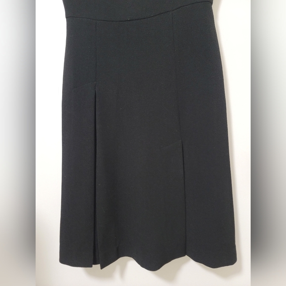 Adolfo Dominguez Womens Black Crepe Classic LBD A-line Dress Classic Slits US 8 - Picture 3 of 15